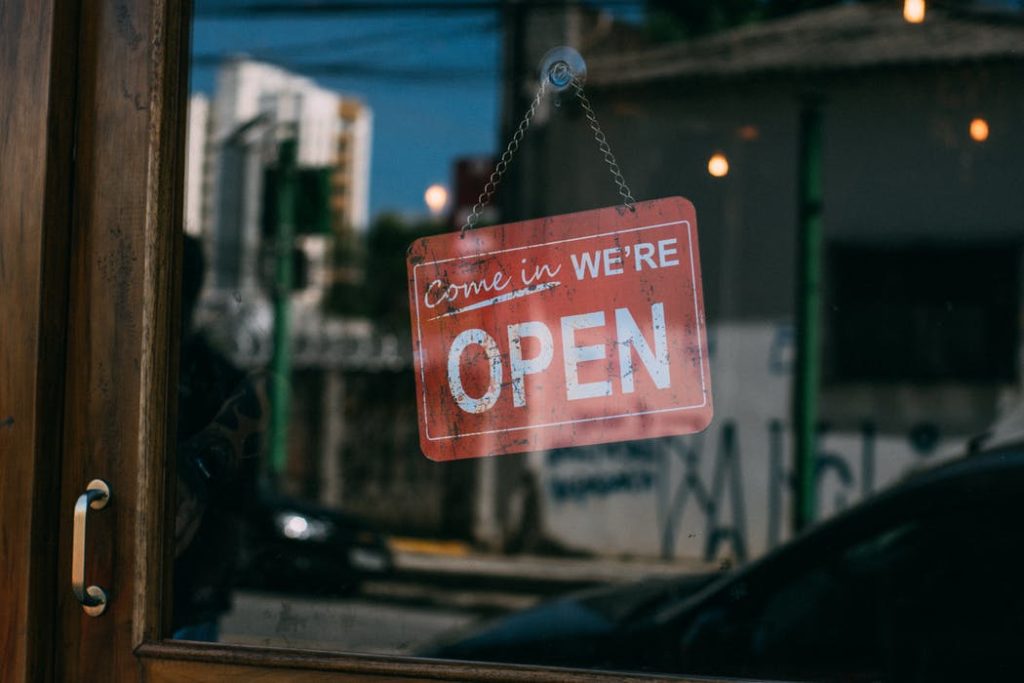 come in open